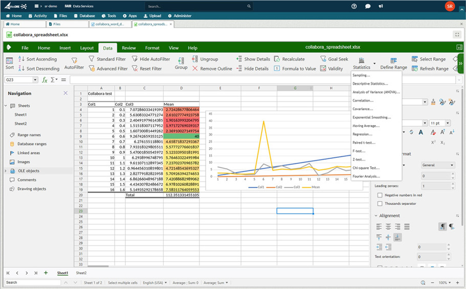 Native Office document support from within a workspace